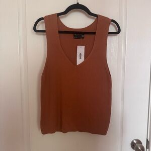 NWT ASOS Women's Tan Ribbed Sweater Tank Top